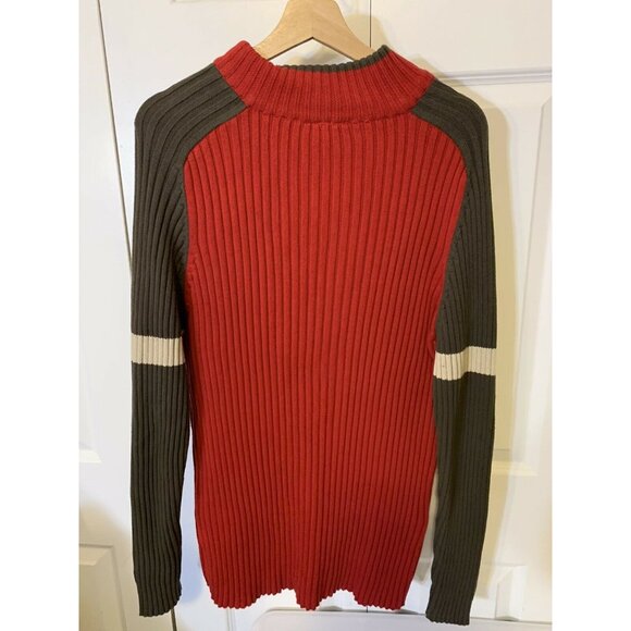 Vintage 80'S Angelo Litrico Italy Designers Brand Sz XXXL Red Orange 1/4 Zip - Picture 5 of 6